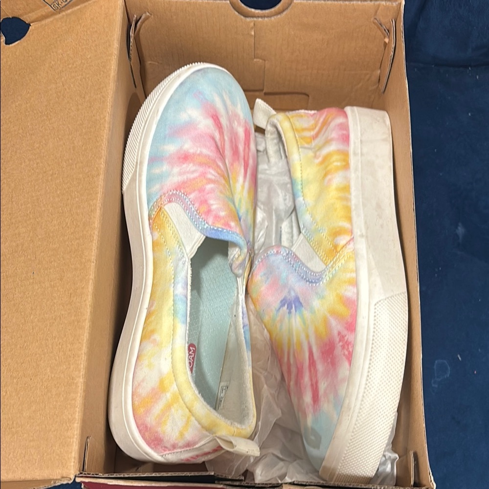 Skechers Pink and Yellow Sneakers with Slip-On Design